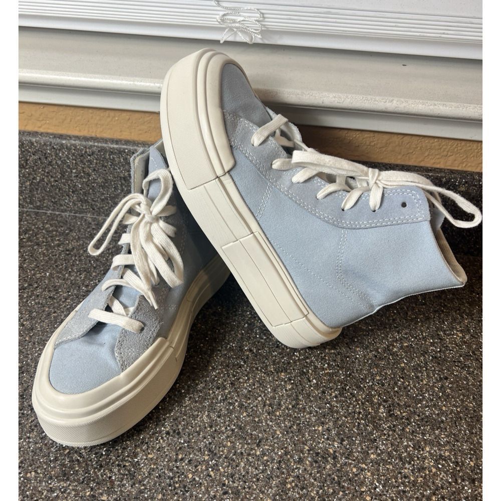 Converse All Star Platform Hi Top Womens Sz 6.5 Blue Canvas Sneaker Lace Up Shoe - Picture 2 of 11